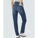 Halara Flex High-Waisted Pockets Straight Leg Washed Casual Jean Size Small Photo 2