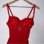 Vampcore Lace Mesh Bodysuit PushUp Bra Lingerie Red Size M Photo 2