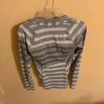 Lululemon Race Your Pace Gray Striped 1/2 Zip Pullover Photo 4