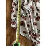 Active USA Cropped Floral Ruffle Sleeve Tie hem Front Blouse womens large Photo 6