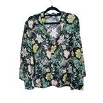 Club Monaco  Sheer Floral Blouse Small Green Whimsigoth Photo 1