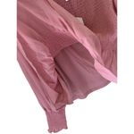 Nine West NWT square neck smocked blouse pink mauve sheer chiffon ruffle top Photo 9