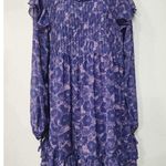 Free People These Dreams Babydoll Swing Long Sleeve Boho Mini Dress Size M. B-4 Photo 4