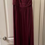 David's Bridal David’s Bridal Burgundy Bridesmaid Formal Dress Photo 2