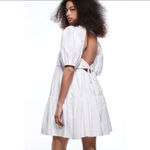 ZARA  Tiered Poplin Dress White Photo 2