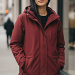 Fleet Street M Deep Red Hooded Parka Jacket Warm Cabin Core Winter Ski Lodge Size M Photo 0