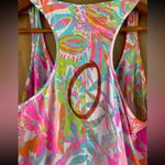 Lilly Pulitzer 100% Silk Sarina Racerback Tank Top in Scuba To Cuba size Small Photo 9