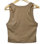 Abercrombie & Fitch  Soft A&F Essentials Tan Ribbed Knit Cropped Tank Top Size M Photo 1