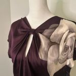 Elie Tahari purple, black & white silk sleeveless top size S Photo 3