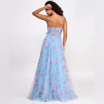 City Studios City Studios Juniors’ Blue Floral-Print Bustier Prom Gown size 5/6 NWT Photo 1