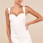 Lulus  Sophisticated celebration ivory jacquard floral mini dress bridal graduation Photo 0