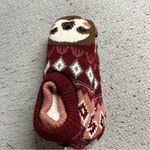 ⭐️ Fuzzy Babba Red & Brown Cozy Soft Slipper Socks Size 9 Photo 4