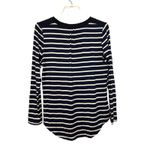 Amour Vert Silk Long Sleeve Top Blouse Size Small/Medium Blue Stripe Jersey Photo 1