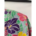 Gina Peters Hawaiian Hibiscus Floral Print Button Up Shirt Top Women Size M Gray Size M Photo 3