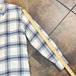 Treasure & Bond  Boyfriend White Plaid Button Up Long Sleeve Blouse Medium Photo 3