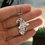 1PC Gothic Silver Plated Hollow‎ Out Witch Hat Magic Witchy Pendant Necklace Photo 0