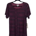 Leith NWT Burgundy & Black Geometric Print Lattice Sleeve Top Photo 0