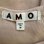 AMO Womens Long Rib Midi Tank Dress Size M Peach Beige Cotton Boho Beach Pink Size M Photo 5