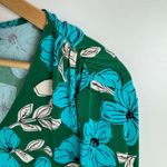 Susan Graver  Floral V-Neck Blouse Sz Large Stretch Tropical Resort Vacation Boho Photo 1