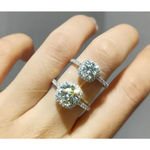 Boutique NEW 2 Ct Pave Halo Round Platinum S925 Diamond Engagement Ring‎ | Sz 7.5 NEW Photo 8
