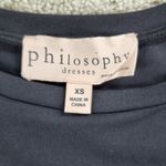 Philosophy Bodycon Dress Womens XS Black Side Slit Knit Long Sleeve Photo 1