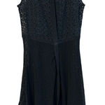 ALLSAINTS  Glesni Vest Mesh Eyelet Sheer Mini‎ Dress Fit & Flare Navy Blue Sz 2 Photo 0