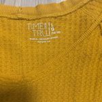 Free People  style waffle knit Mustard yellow long sleeve top size large Photo 1