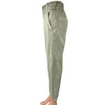 ZARA  Women's Olive Green High Waisted Paperbag Cropped Denim Jeans Size 2 Photo 1
