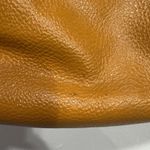 Nine West Large Faux Pebbled Leather Satchel Shoulder Handbag Mustard Yellow Photo 6