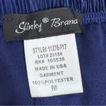 Slinky Brand Plisse Crinkle Pleat Wide Leg Palazzo Pants Blue Medium Photo 5