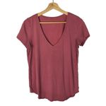 Lululemon  Love Tee V Chianti Pink V-Neck Short Sleeve Athletic Top 6 Photo 2