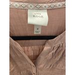 Knox Rose Women's M Peasant Blouse Pink Smocked V Photo 2