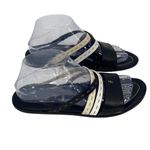 Henry Beguilin Womens Classic Slip On Flat Strappy Sandal Black White Size 38 Photo 2