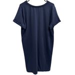 Garnet Hill  Navy Stretch Jersey Everyday T-Shirt Dress Lagenlook Cozycore Large Photo 3