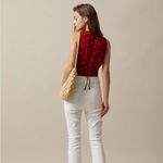 RIHOAS The Red V Neck Polka Dot Print Sleeveless Vest S Photo 4