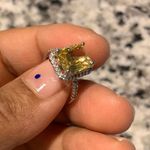 Beautiful Yellow Stone Australian Crystal Square Ring! Photo 3