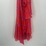 Eliza J  Dress Size 14 Midi Floral Spaghetti Strap Pink & Red Wedding Cocktail Photo 10