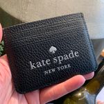 Kate Spade Authentic Leather glitter logo card case Photo 0