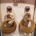 Camila Coelho  | Statement Wooden Hoop Earrings w/ Woven Detail Photo 6