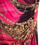 Joseph Ribkoff Chainlink Ruched Wrap Mini Dress Women's 8 Fuschia Vintage Y2K Photo 2