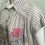Pilcro ANTHROPOLOGIE  Serena Surf Henley Linen Blend Blouse Size XS Photo 6