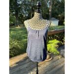 Athleta  tank Navy Blue Hyper Stripe Built sports bra woman's size Medium Photo 3