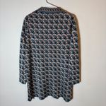 Zara Knit Jacquard Dress Long Sleeve Geometric Print Mini Teal Brown Size Small Blue Photo 6