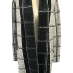 Tahari  Women's Black Grey Plaid Wool Blend Long Line Cardigan Sz M Classic Cozy Photo 0