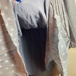 Lulus Poetic Love Dusty Blue Swiss Dot Long Sleeve Pleated Mini Dress Size M Size M Photo 8