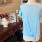 Envy Baby Blue Women's Top Tie Knot Short Sleeve Photo 2