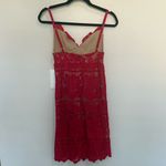 For Love & Lemons Gianna Red Lace Midi Bodycon Dress Sheer XS Photo 5