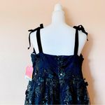 Arula Black & Gold Floral Appliqué Sequin Shimmer Sleeveless Maxi Dress. Size XL Photo 3