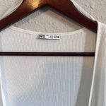 ZARA White V-Neck Button-Up Top Photo 4
