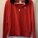 Pink Coconut Boutique Pink Victoria Secret Pullover‎ Womens Med Red 1/4 Zip Sweater Sweatshirt Dog Y2K Photo 0